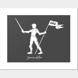 Jeanne d'Arc white silhouette Posters and Art